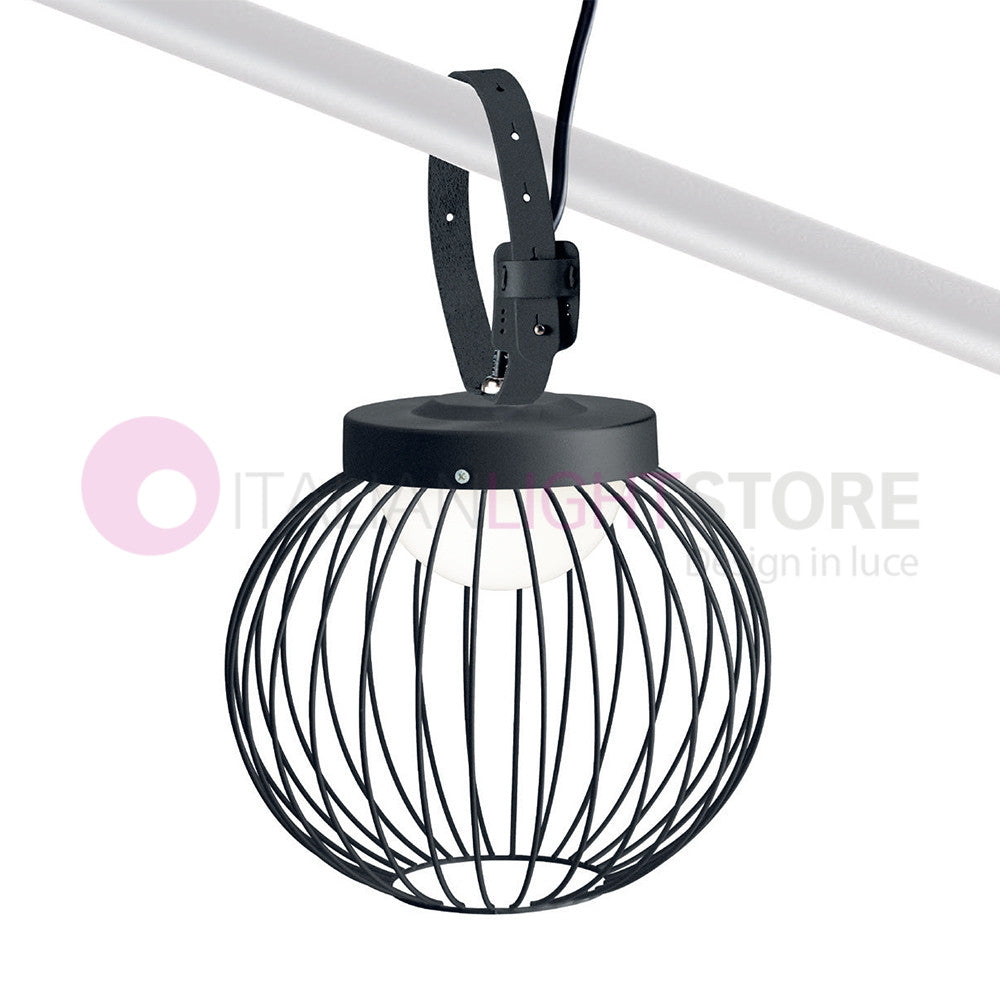 CAGE NERO Sospensione LED Portatile per Esterno Design Moderno