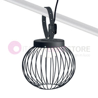 CAGE NERO Sospensione LED Portatile per Esterno Design Moderno