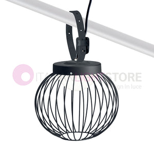 CAGE NERO Sospensione LED Portatile per Esterno Design Moderno