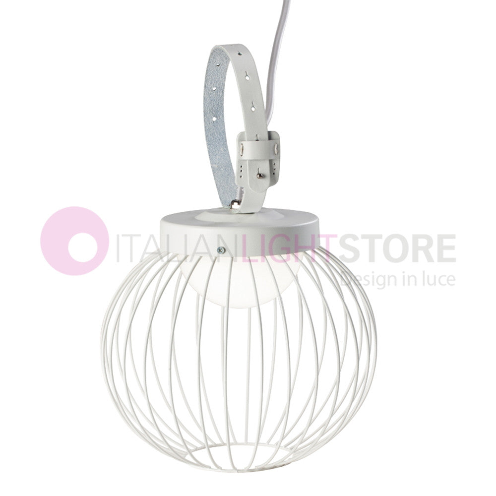 CAGE BIANCO Sospensione LED Portatile per Esterno Design Moderno
