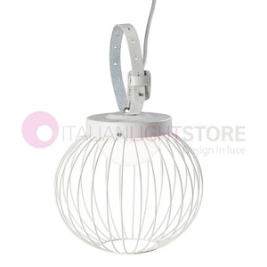CAGE BIANCO Sospensione LED Portatile per Esterno Design Moderno
