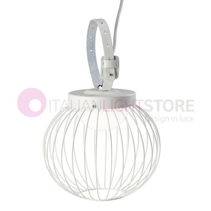 CAGE BIANCO Sospensione LED Portatile per Esterno Design Moderno