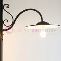 PIATTO Lampione Rustico in Ferro Battuto a 3 Luci H.280