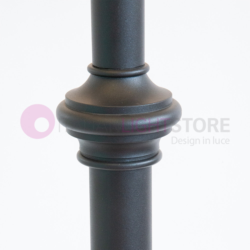 PIATTO Lampione Rustico in Ferro Battuto a 3 Luci H.280