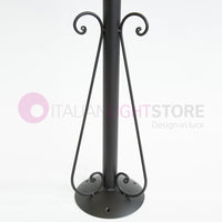 PIATTO Lampione Rustico in Ferro Battuto a 3 Luci H.280