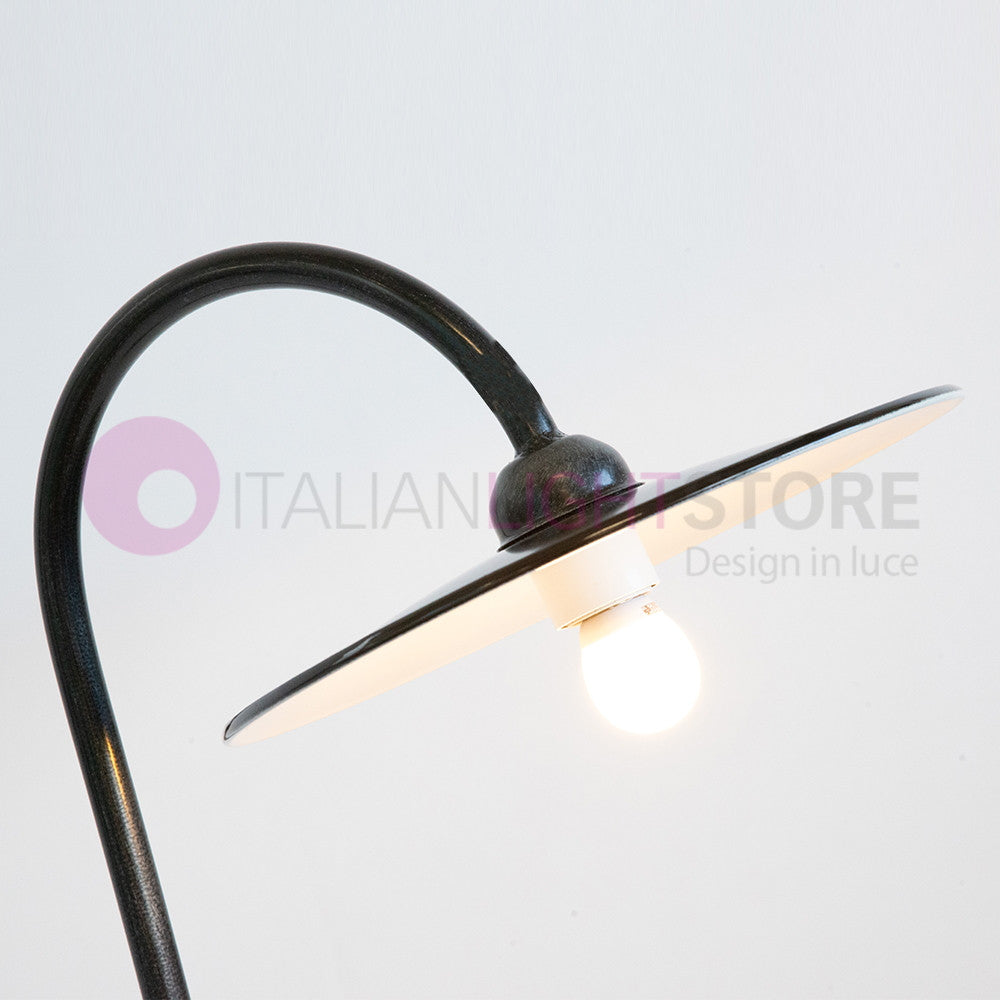 PIATTO Lampione Rustico in Ferro Battuto a 1 Luce H.120