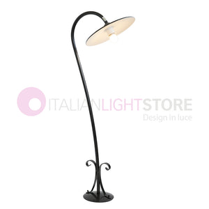 PIATTO Lampione Rustico in Ferro Battuto a 1 Luce H.120