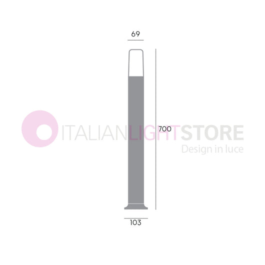 STEM Paletto Moderno da Giardino Grafite H.70 Cm