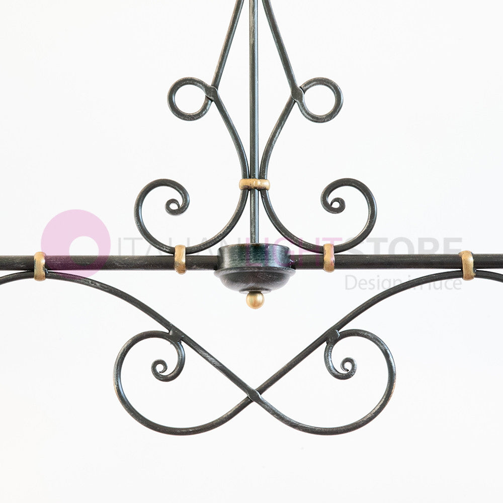 PIATTO Lampadario Bilanciere a 2 Luci in Ferro Smaltato Nero/Bianco