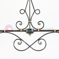 PIATTO Lampadario Bilanciere a 2 Luci in Ferro Smaltato Nero/Bianco