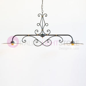 PIATTO Lampadario Bilanciere a 2 Luci in Ferro Smaltato Nero/Bianco