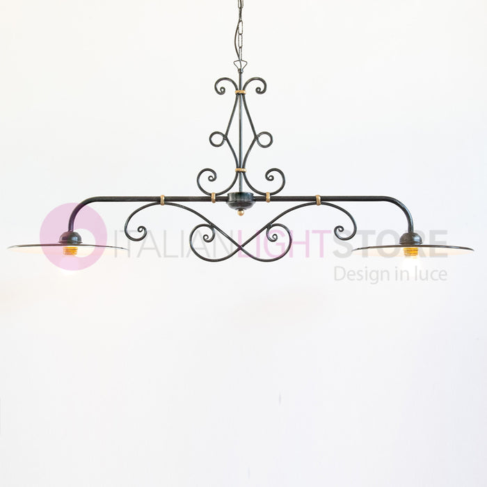 PIATTO Lampadario Bilanciere a 2 Luci in Ferro Smaltato Nero/Bianco