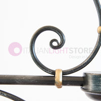 PIATTO Lampadario Bilanciere a 2 Luci in Ferro Smaltato Nero/Bianco