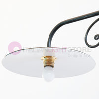 PIATTO Lampadario Bilanciere a 2 Luci in Ferro Smaltato Nero/Bianco