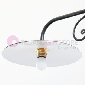 PIATTO Lampadario Bilanciere a 2 Luci in Ferro Smaltato Nero/Bianco