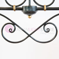 PIATTO Lampadario Bilanciere a 2 Luci in Ferro Smaltato Nero/Bianco