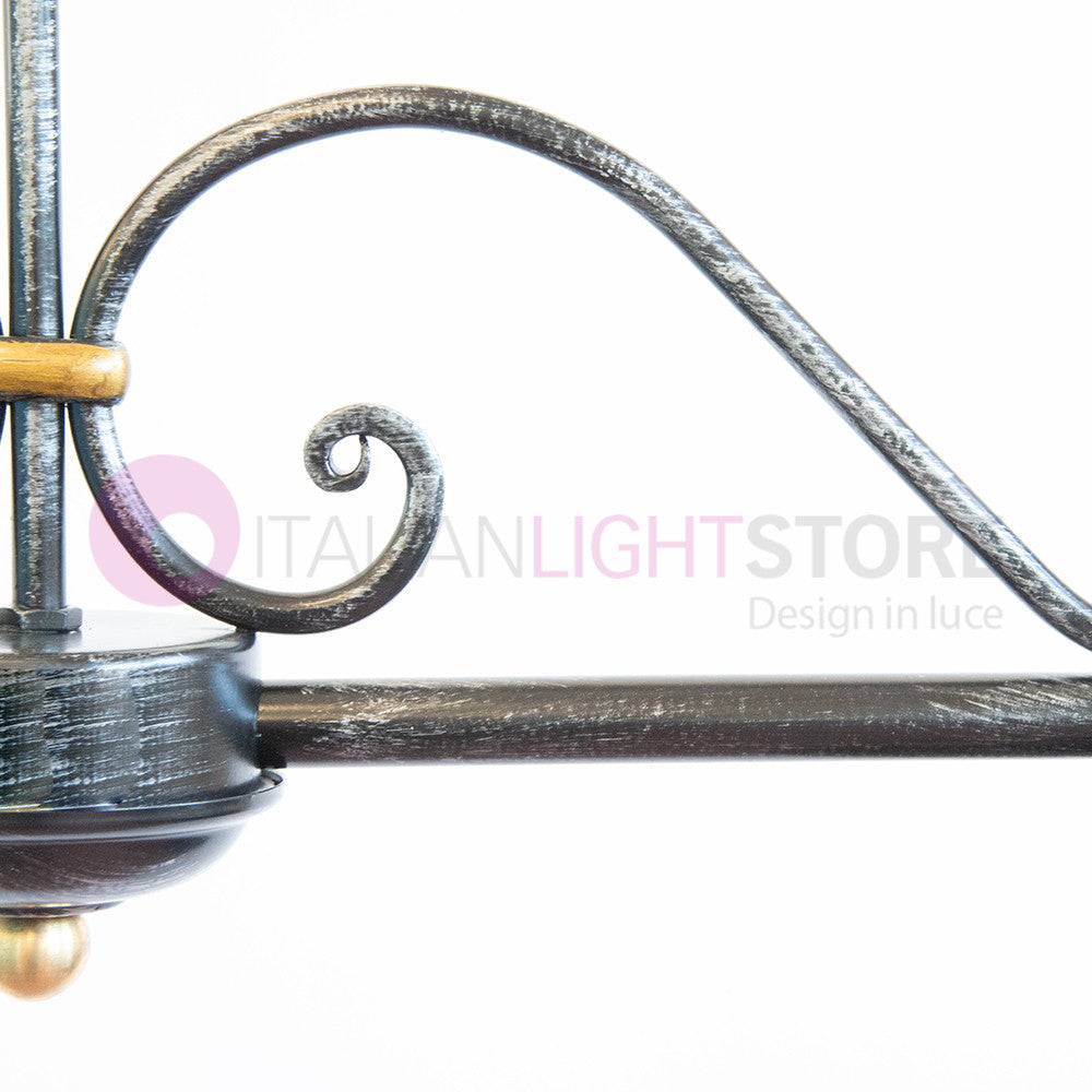 PIATTO Lampadario Bilanciere a 2 luci in Ferro Smaltato Nero/Bianco