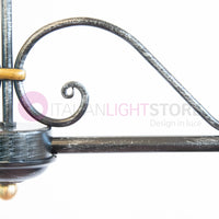 PIATTO Lampadario Bilanciere a 2 luci in Ferro Smaltato Nero/Bianco