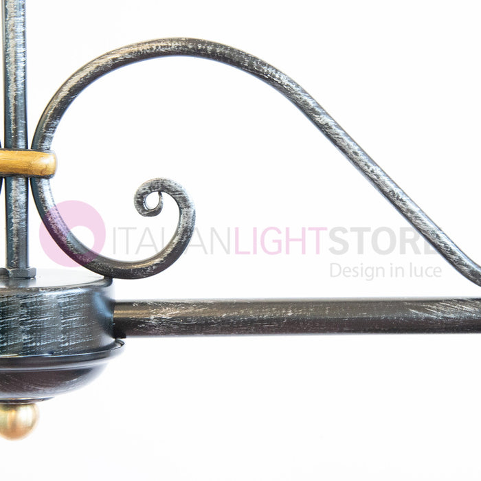 PIATTO Lampadario Bilanciere a 2 luci in Ferro Smaltato Nero/Bianco