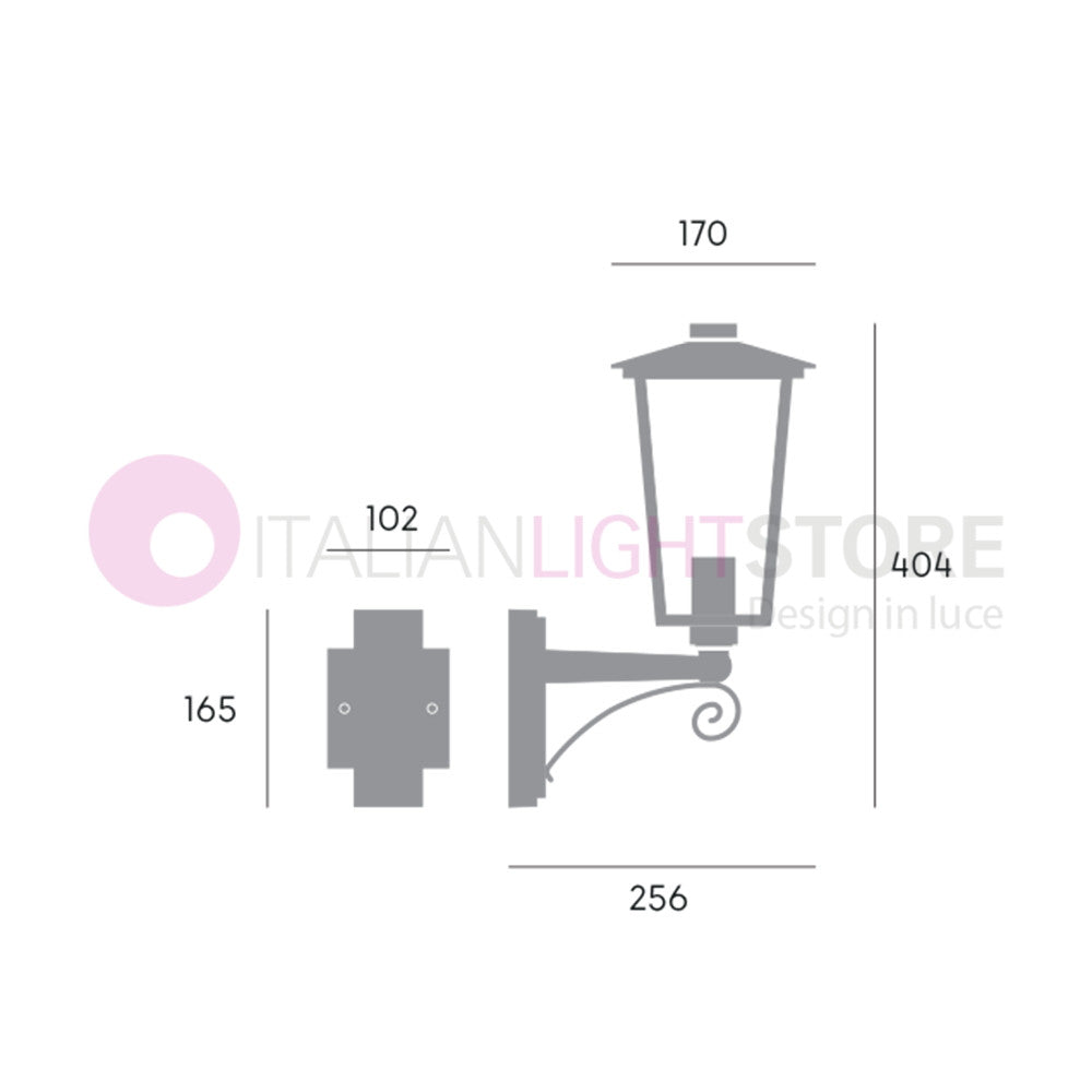 RIBOT RUGGINE Applique Lanterna per Esterni Design Classico