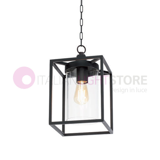DOMUS NERO Sospensione Gabbia per Esterni Design Vintage