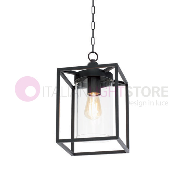 DOMUS NERO Sospensione Gabbia per Esterni Design Vintage