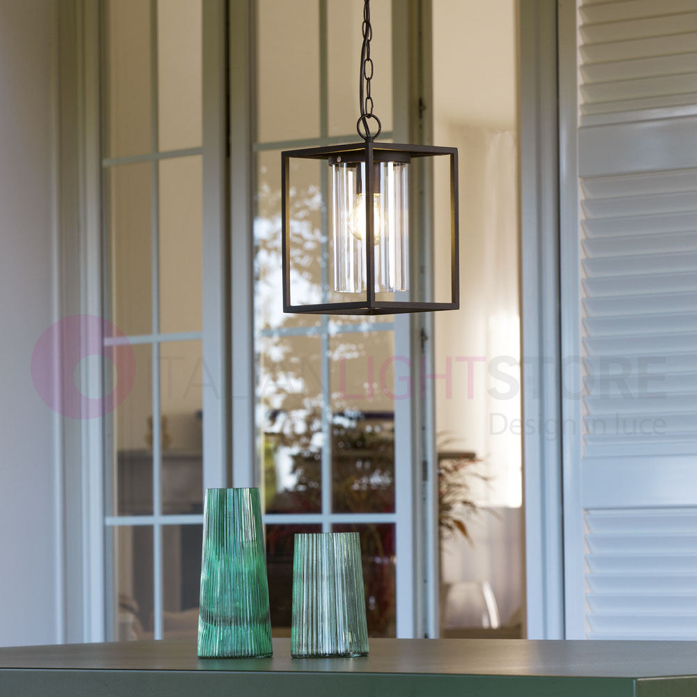 DOMUS NERO Sospensione Gabbia per Esterni Design Vintage