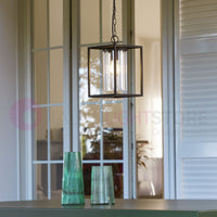 DOMUS NERO Sospensione Gabbia per Esterni Design Vintage