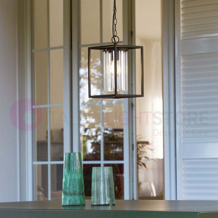 DOMUS NERO Sospensione Gabbia per Esterni Design Vintage