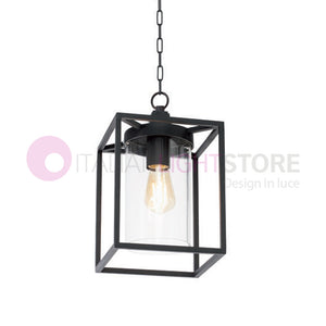 DOMUS NERO Sospensione Gabbia per Esterni Design Vintage