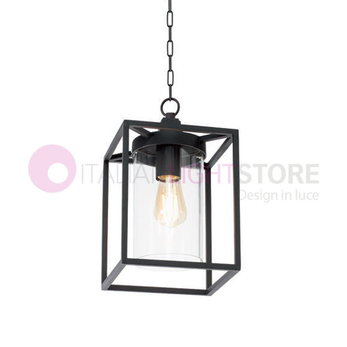 DOMUS NERO Sospensione Gabbia per Esterni Design Vintage