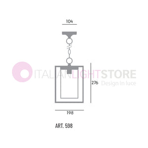 DOMUS NERO Sospensione Gabbia per Esterni Design Vintage