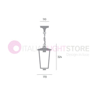 RIBOT RUGGINE Sospensione Lanterna per Esterni Design Classico