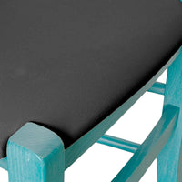 Sedia legno Venezia turchese con seduta in similpelle grigio antracite