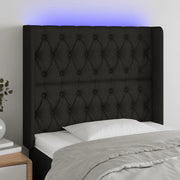 Testiera a LED nero 93x16x118/128 cm in Tessuto 3124368
