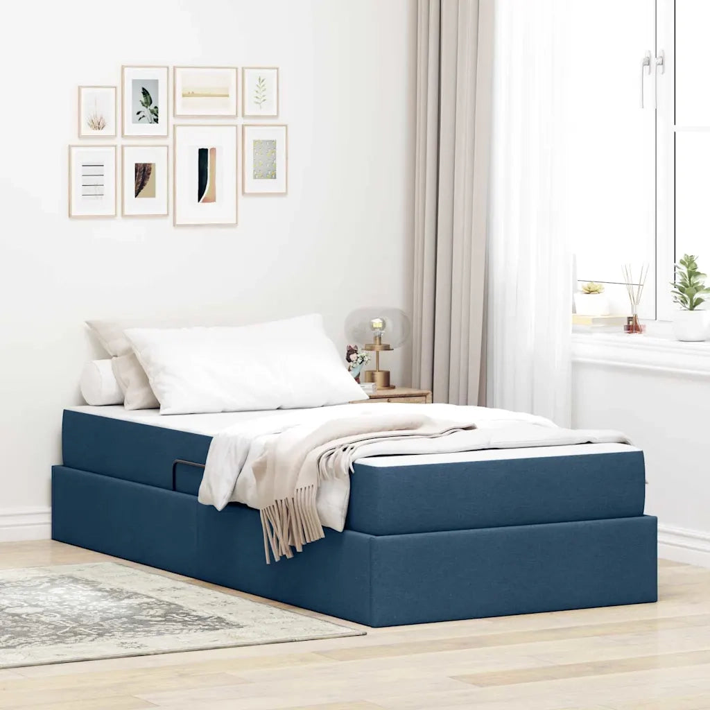 Letto con contenitore e materasso Blu 90 x 190 cm Poliestere 3399633