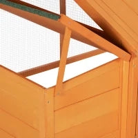 Pollaio da Giardino per 4-8 Galline in Legno con Rete Metallica e Tetto Apribile, 240x112.5x76 cm, Arancione