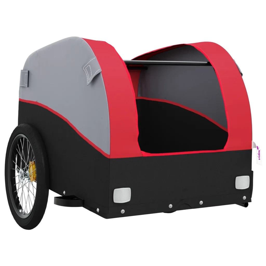 Rimorchio da Bici Nero e Rosso 45 kg in Ferro CFW9576037