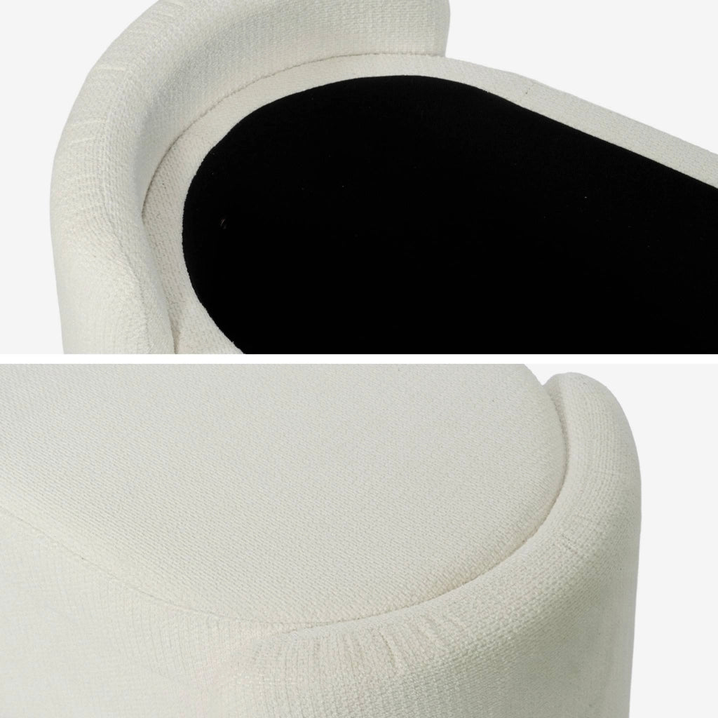 Panca contenitore, fondo letto contemporaneo in tessuto, bianco