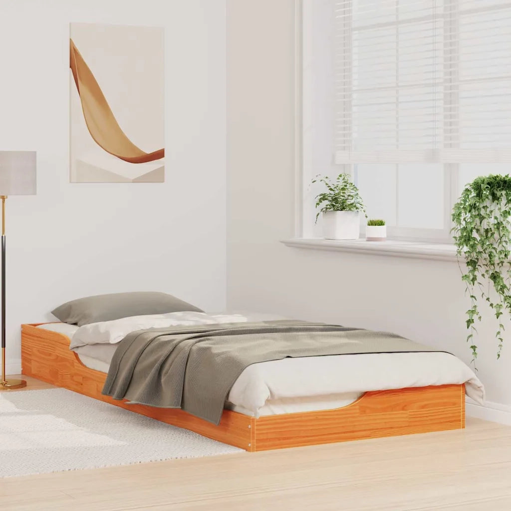 Struttura del letto Marrone cerato 80 x 220 cm Pino massello