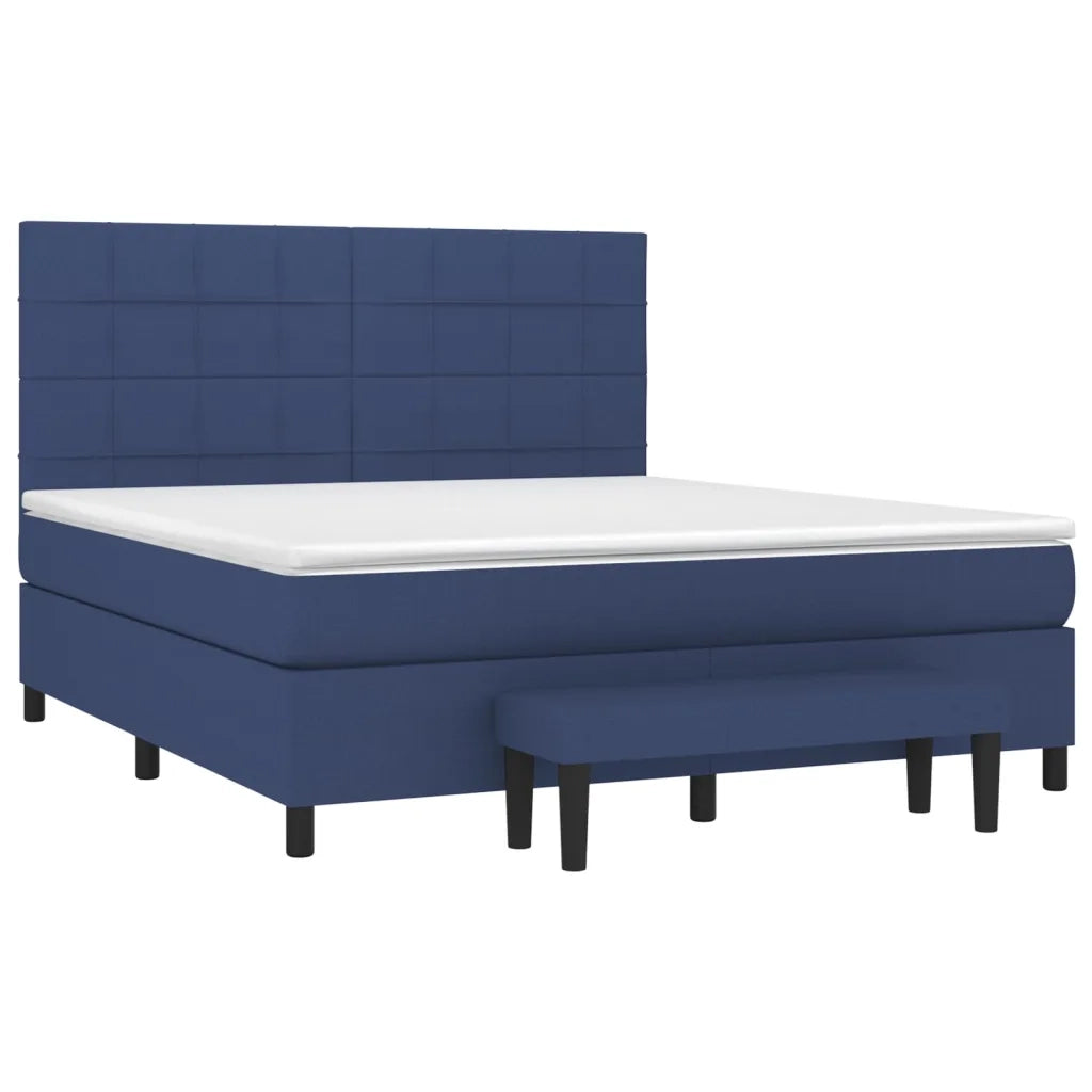 Giroletto a Molle con Materasso Blu 160x200 cm in Tessuto cod mxl 35778