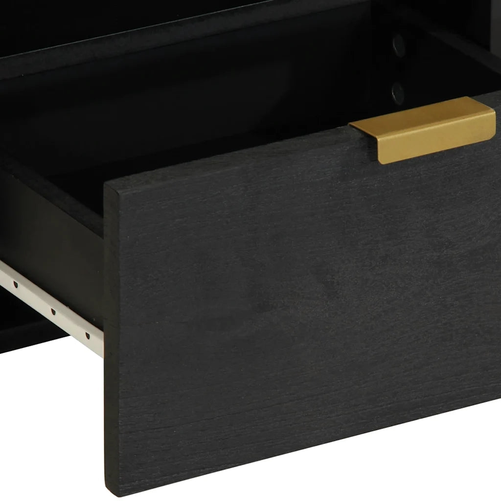 Comodino | Armadio da Notte | Mobiletto da notte Nero 40x33x46 cm in Legno Multistrato