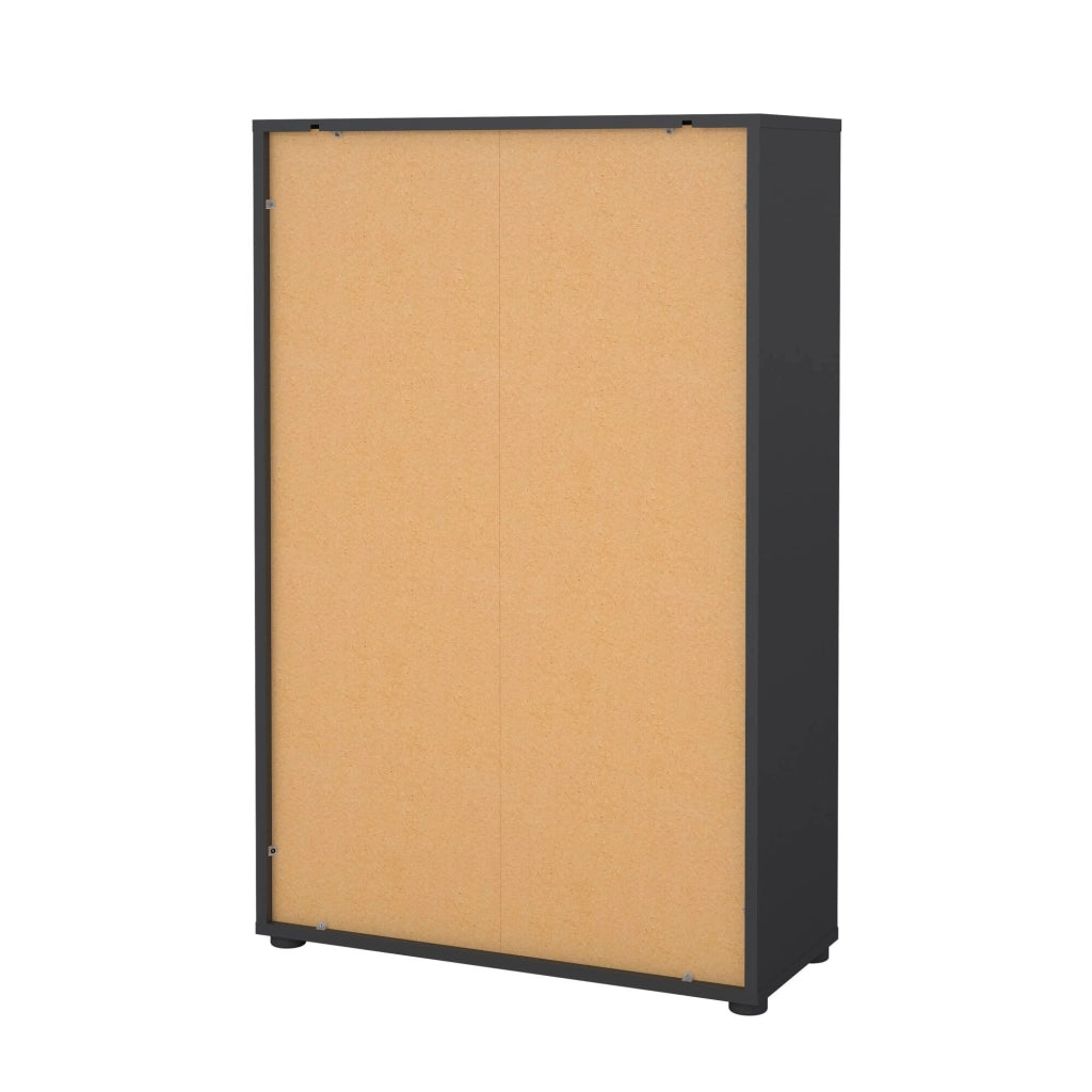 Libreria Sparto, Scaffale da ufficio, Mobile portalibri, Biblioteca, 80x34 h124 cm, Grigio