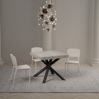 Tavolo allungabile 90x90/194 cm Clerko Premium Cemento gambe Antracite