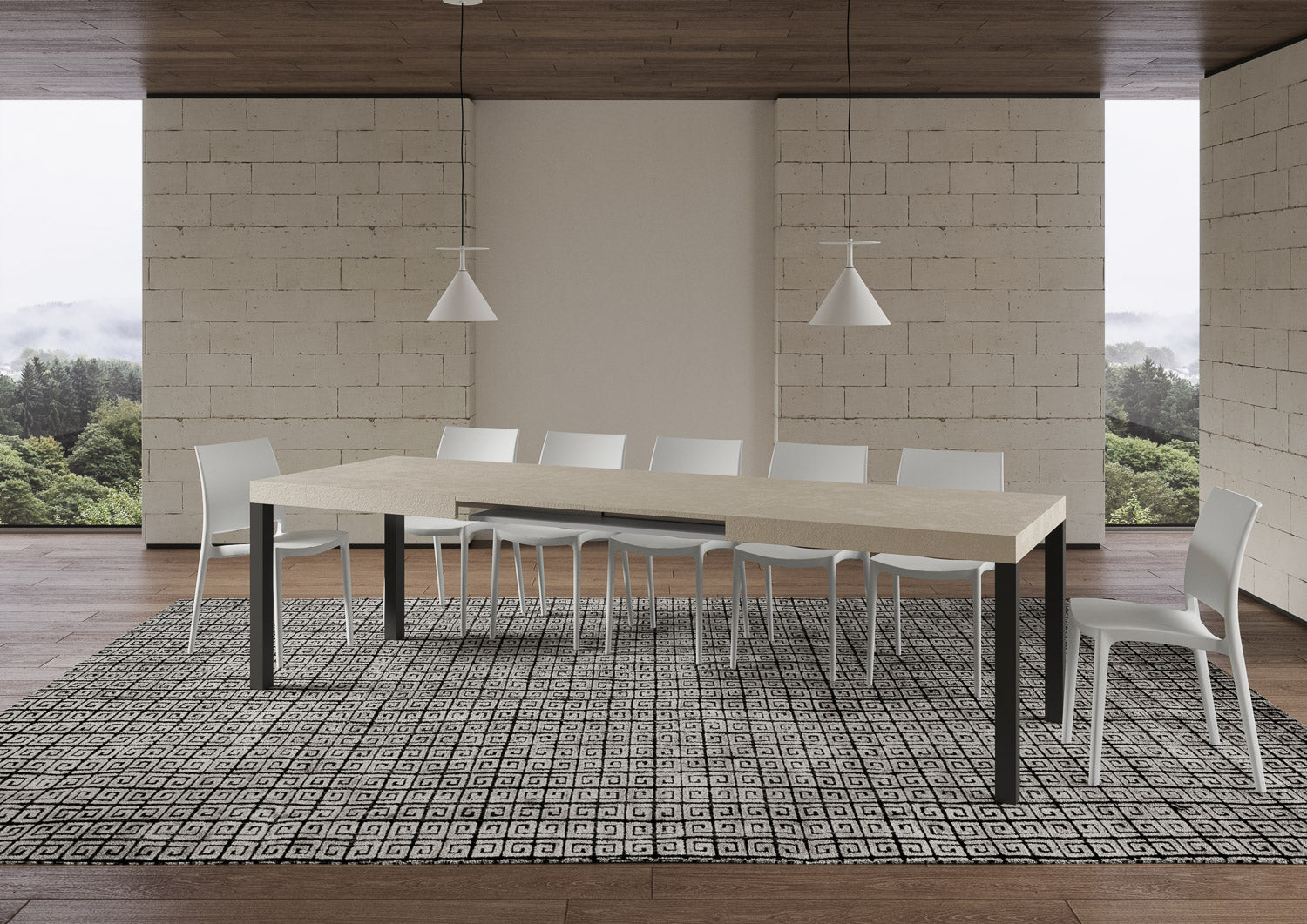 Tavolo allungabile 90x200/460 cm Every cashmere gambe antracite