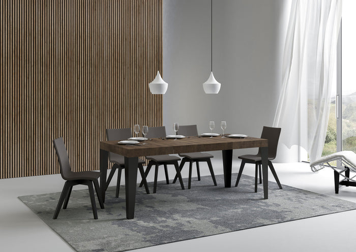 Tavolo allungabile 90x130/234 cm Flaris Premium Noce telaio Antracite