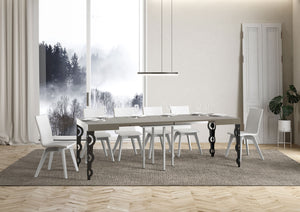 Tavolo allungabile 90x90/246 cm Karayan cashmere gambe antracite