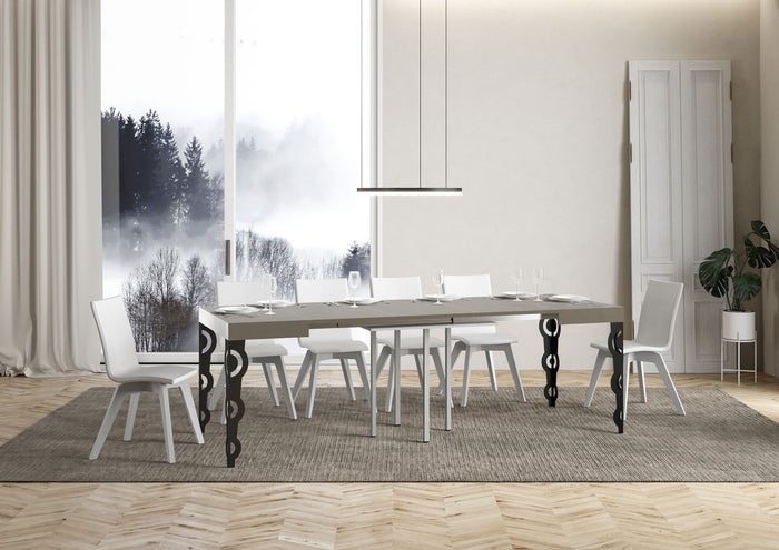Tavolo allungabile 90x90/246 cm Karayan cashmere gambe antracite