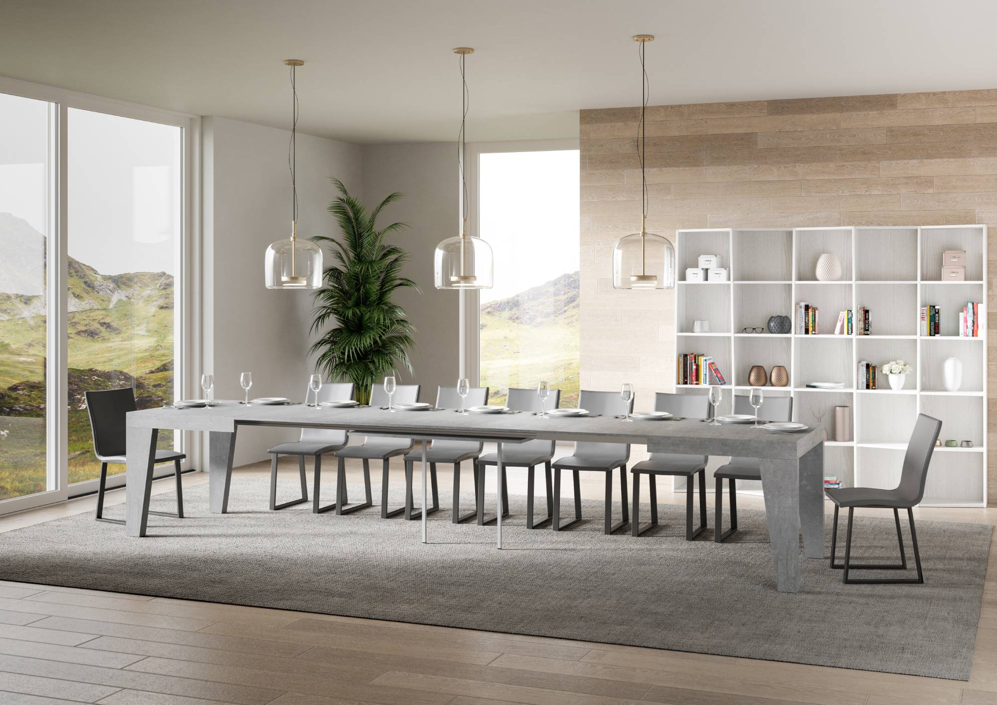 Tavolo allungabile 90x200/460 cm Naxor cemento