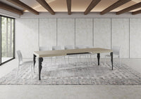 Tavolo allungabile 90x180/284 cm Paxor cashmere gambe antracite